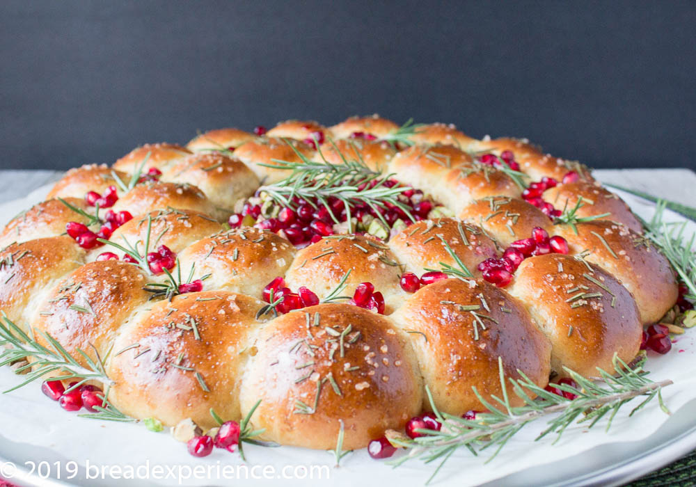 Rosemary Einkorn Bread Roll Wreath with Brie