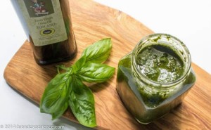 Fresh basil and olive oil