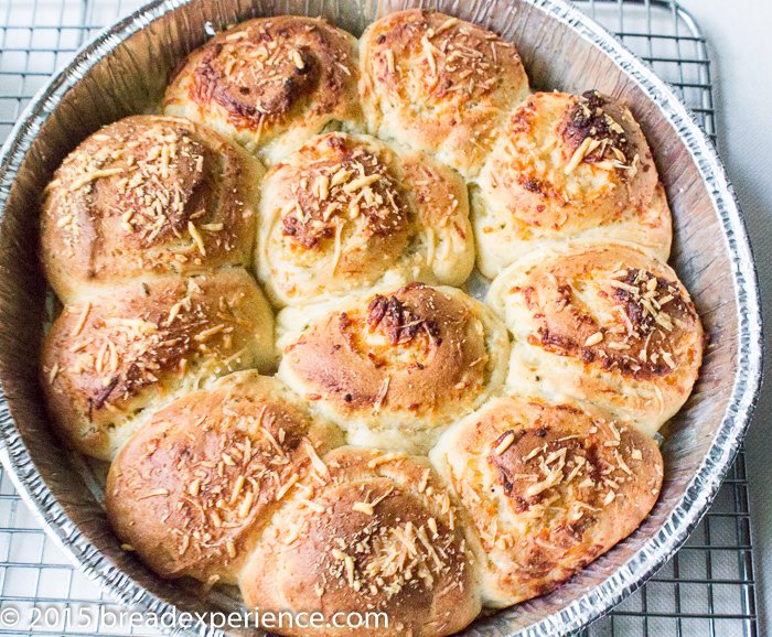 Garlic Rosemary and Cheese Spelt Rolls