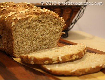 crumb shot Honey Graham Oatmeal Spelt Bread 