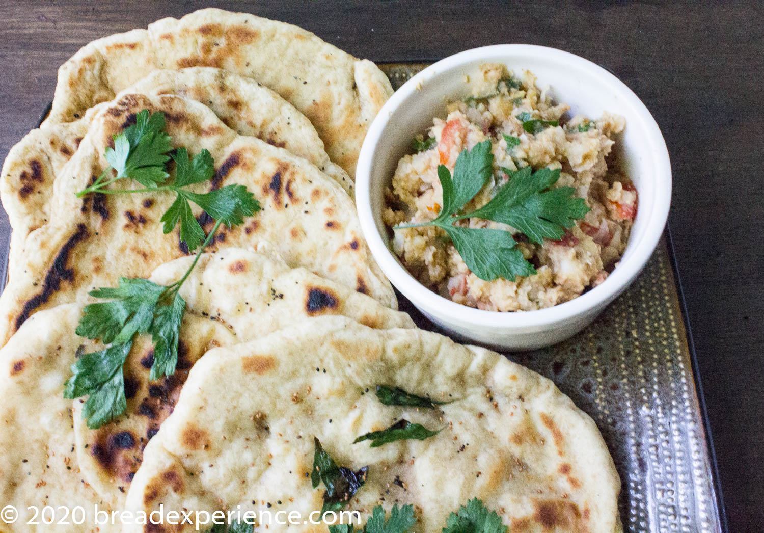 Chola Kulcha with chickpea salsa