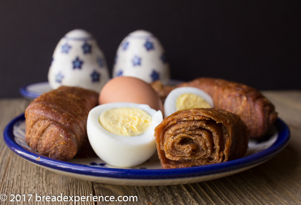 Jachnun with boiled eggs