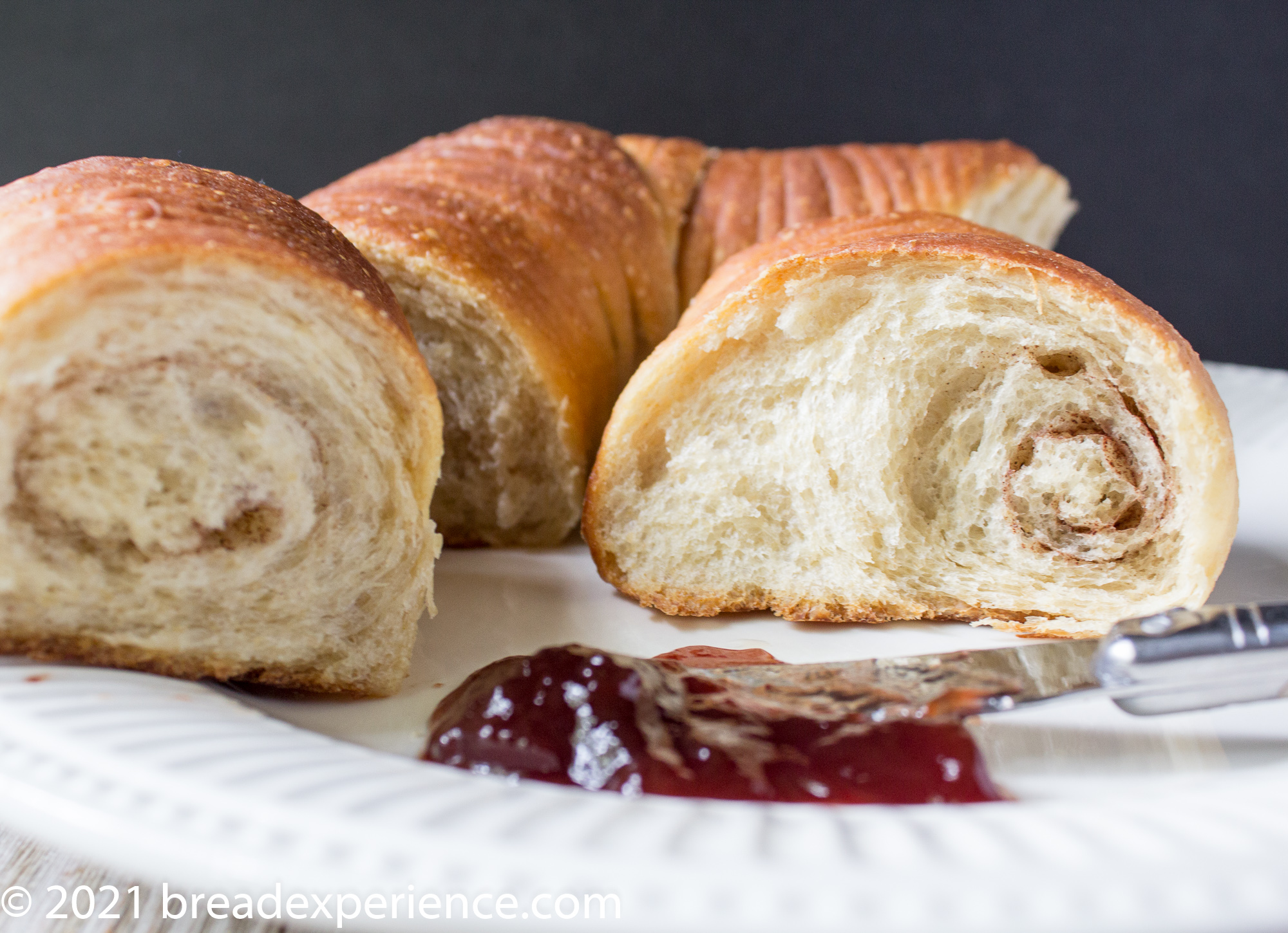 Sourdough Wool Roll Bread with Jam