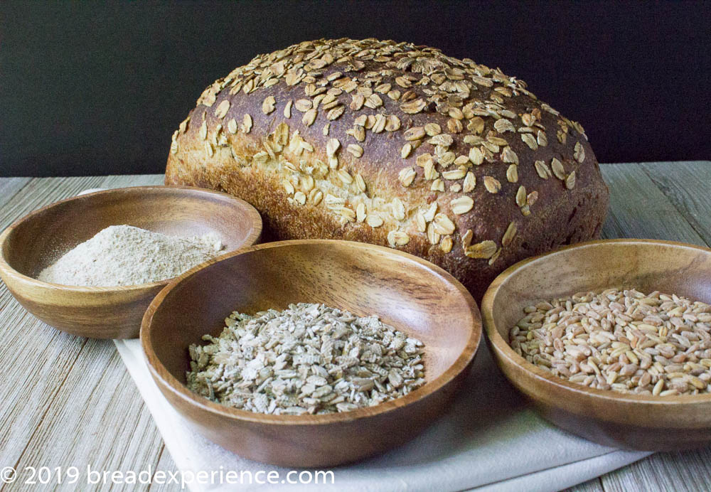 Multigrain Sourdough Sandwich Bread with mixed grain soaker and whole wheat Spelt flour