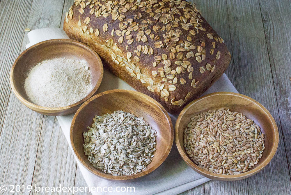 Multigrain Sourdough Sandwich Bread with grains, spelt flour & rye flakes