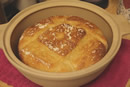 No Knead Sourdough Bread in Pot