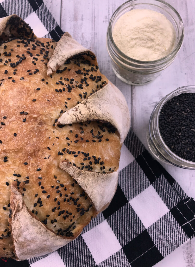 Pane Incamiciato with Semola Rimacinata and Black Sesame Seeds