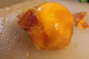 peeling peach for butter