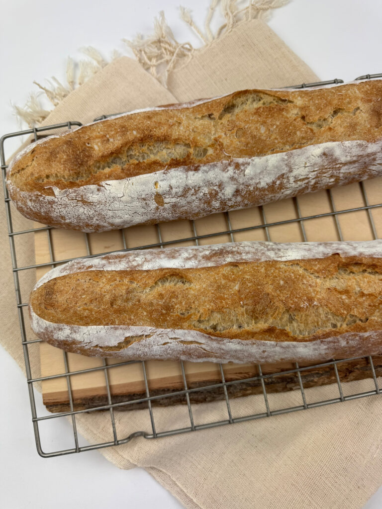 Picnic Baguettes: Easy Poolish Recipe in Three Sizes