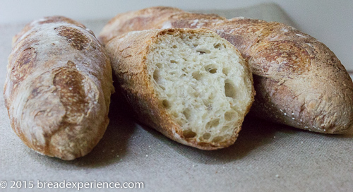 Poolish Baguettes with 7% sprouted whole wheat