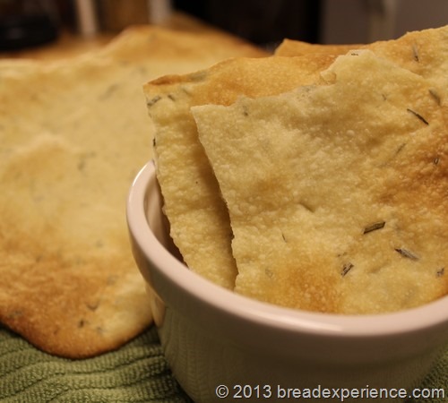 Sourdough Lavash Crackers in a dish