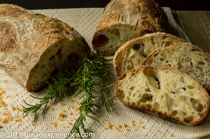 Rosemary Orange Poolish Baguettes 