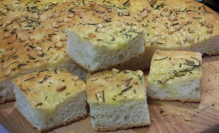 Rosemary Focaccia with Pine Nuts