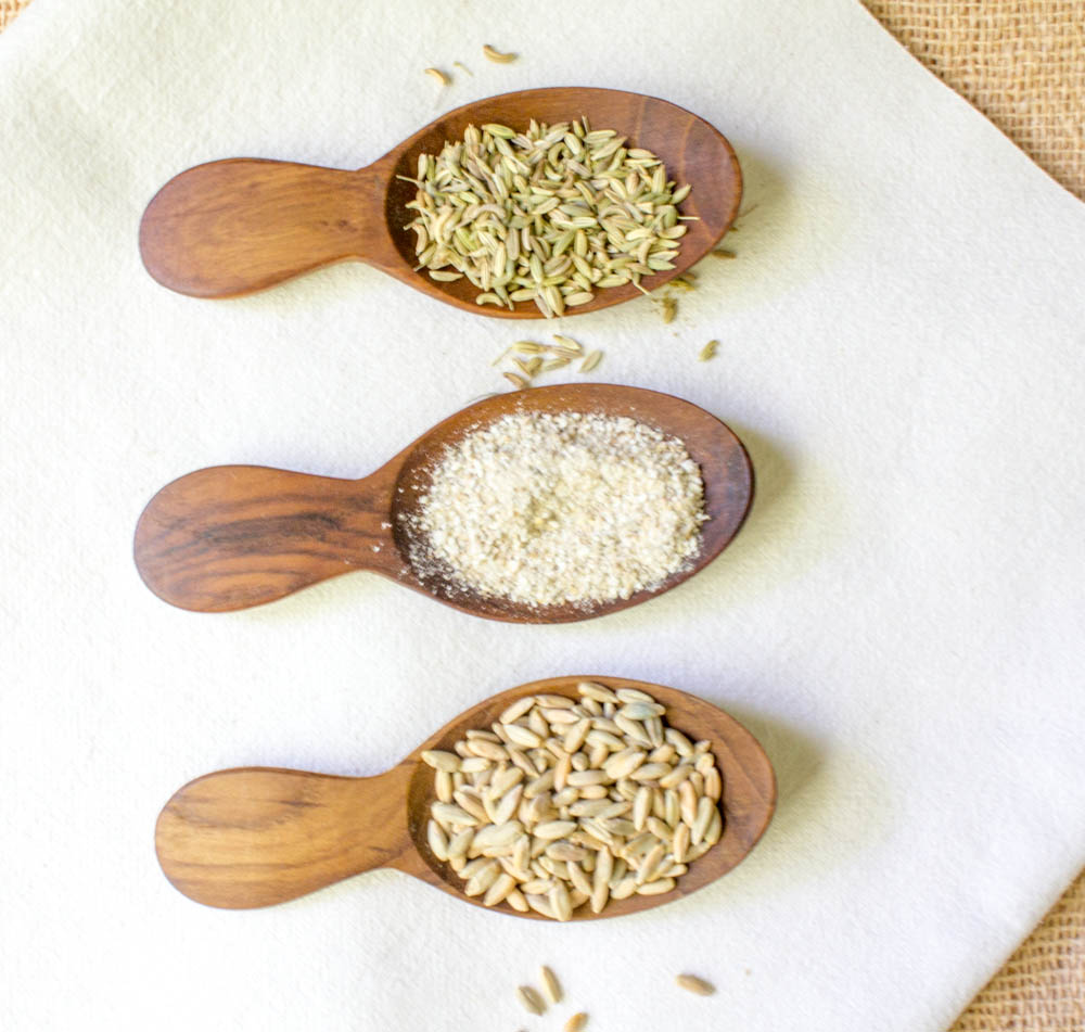 Fennel seeds, rye flour, rye berries