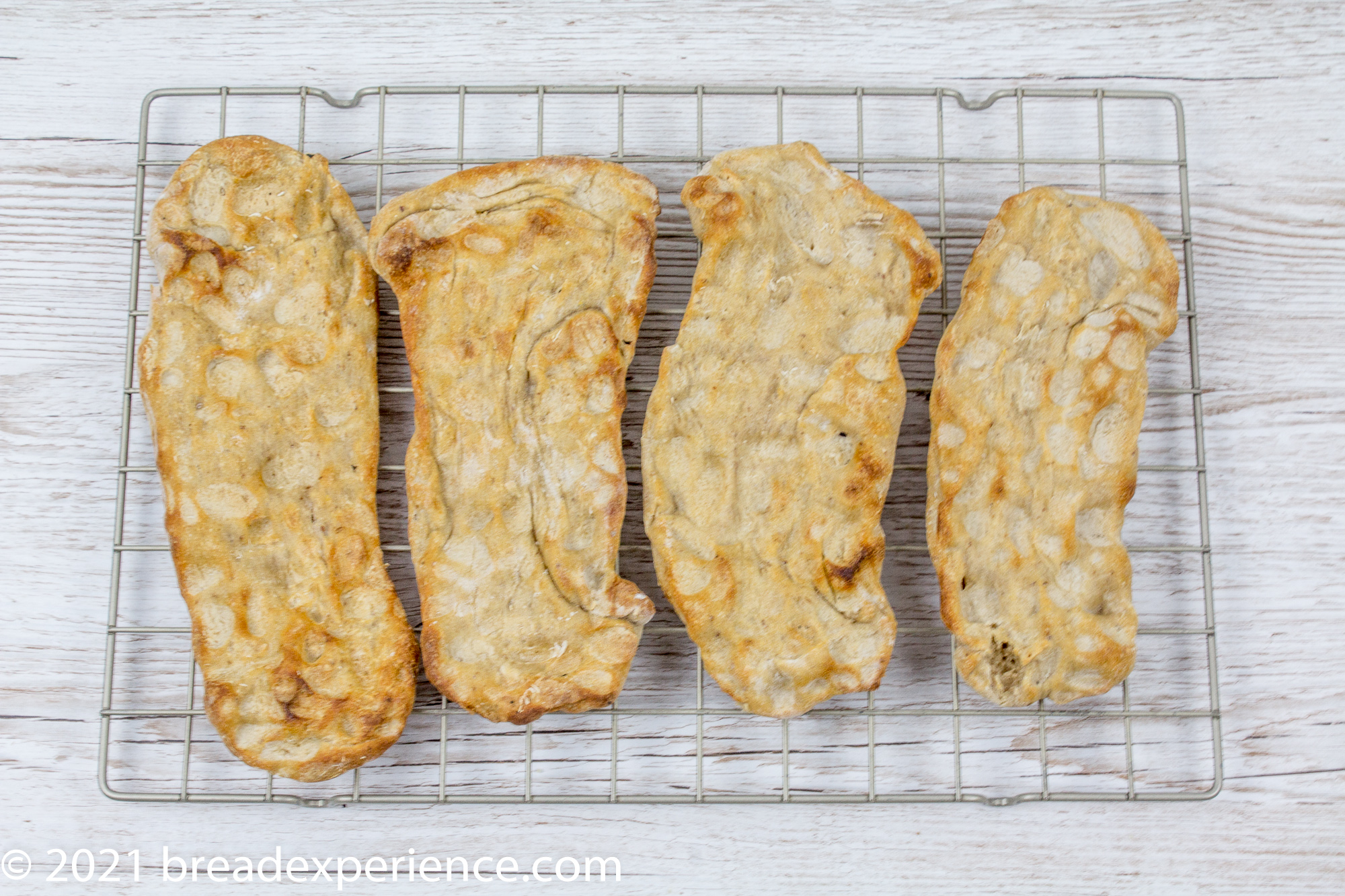 Sangak - Persian Pebble Bread Cooling on Rack