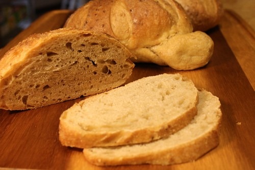 Semolina Spelt Sesame Loaves Crumb Shot