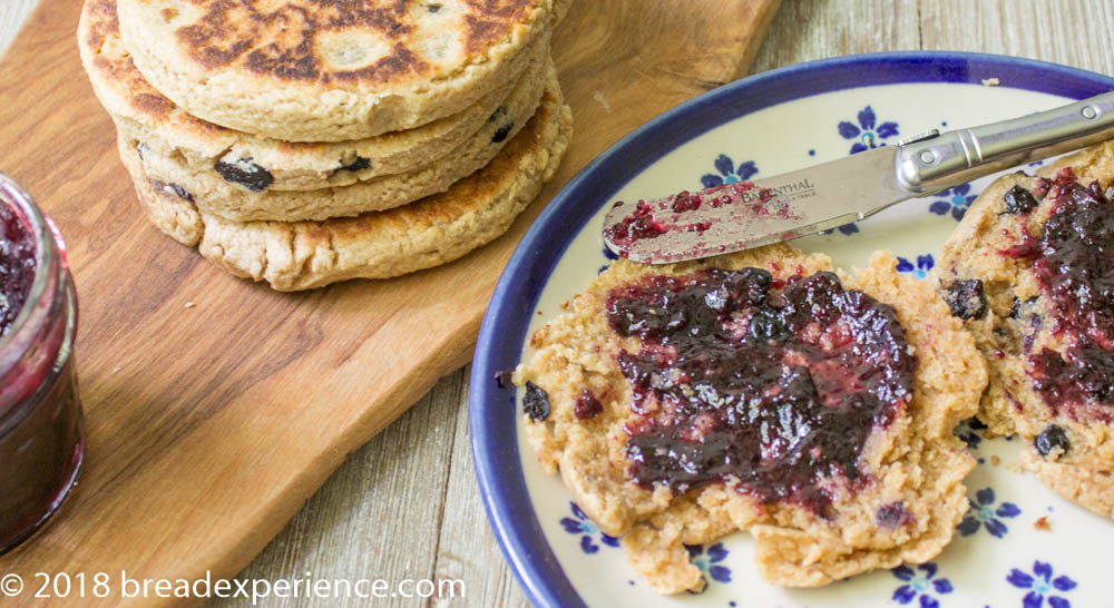 Singing Hinnies with einkorn and dried blueberries