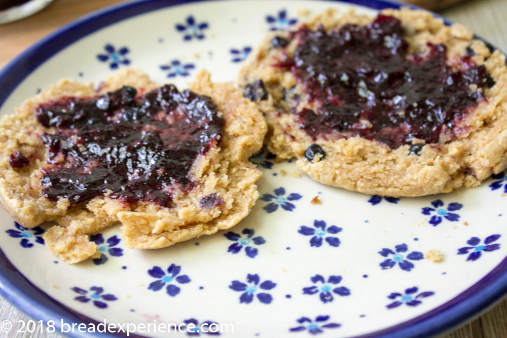 Singing Hinnies spread with Blueberry Jam