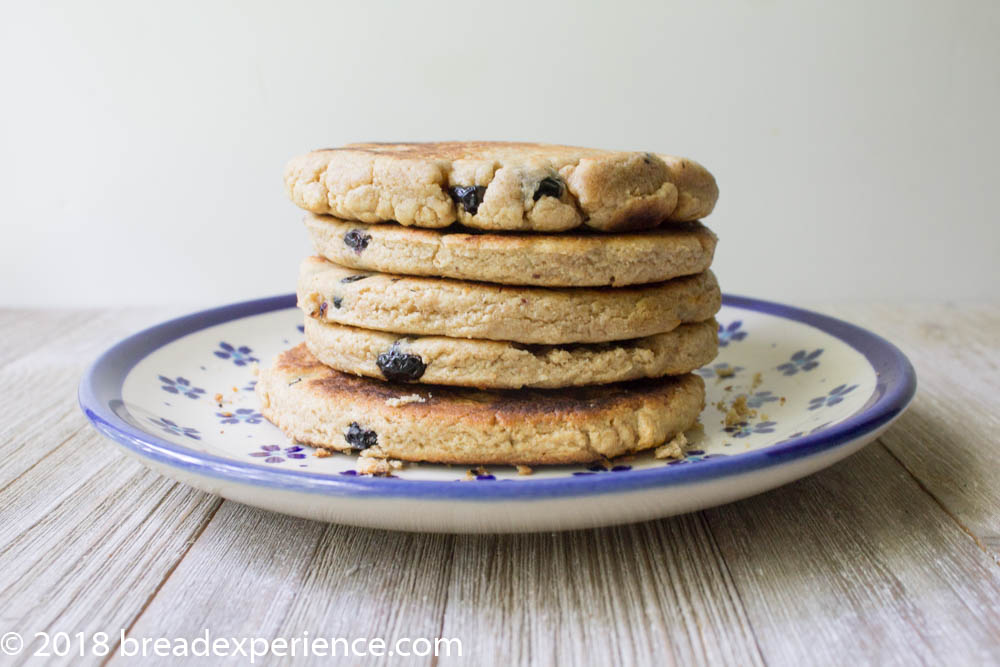 Whole Wheat Einkorn Singing Hinnies with Dried Blueberries