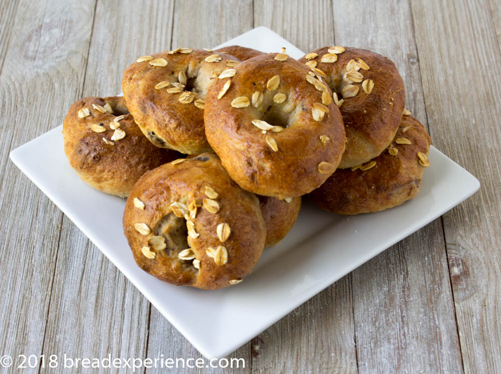 Sourdough Oatmeal Blueberry Egg Bagels