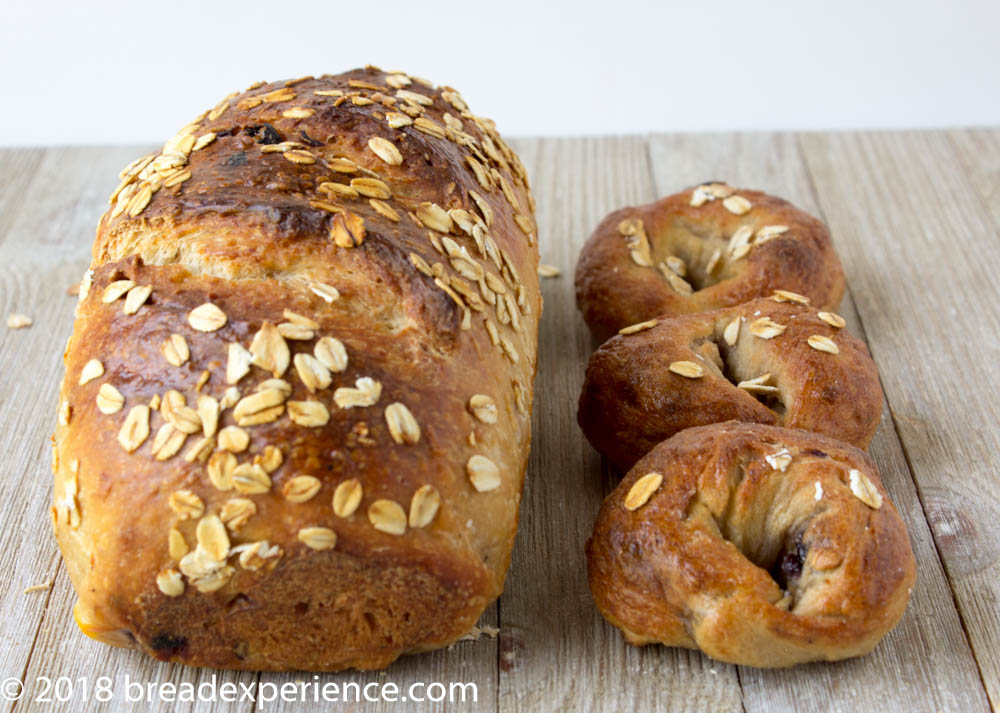 Sourdough Blueberry Egg Bagels and Bagel Loaf