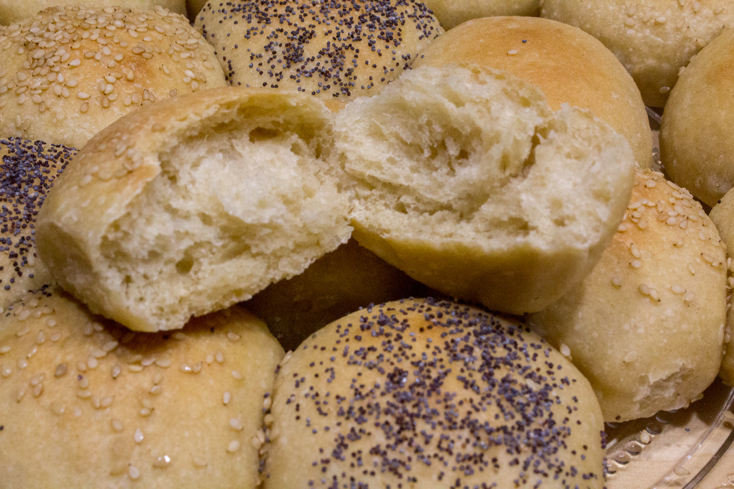 Closeup of dinner roll