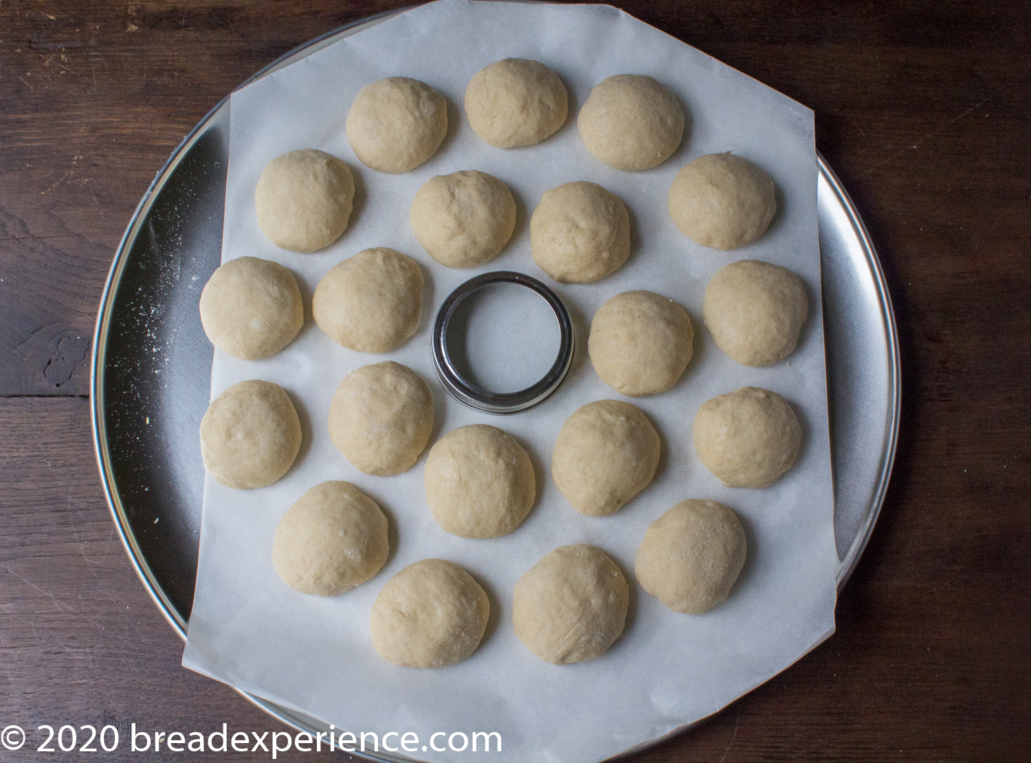 Canning ring in the center of the roll wreath