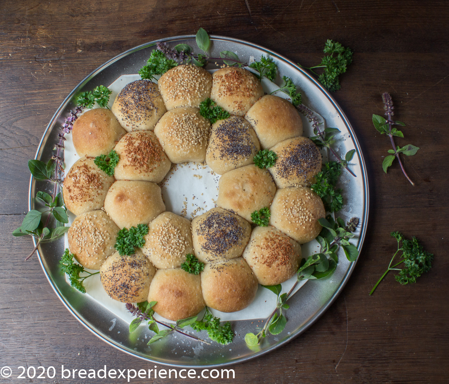 Sourdough Bread Roll Wreath