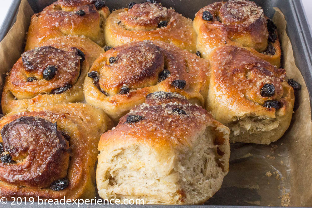 Sourdough Chelsea Buns in Pan