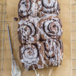 Sourdough Chocolate Sweet Roll Bread Glazed