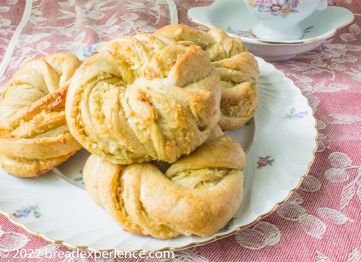 Twisted Sourdough Coconut Buns