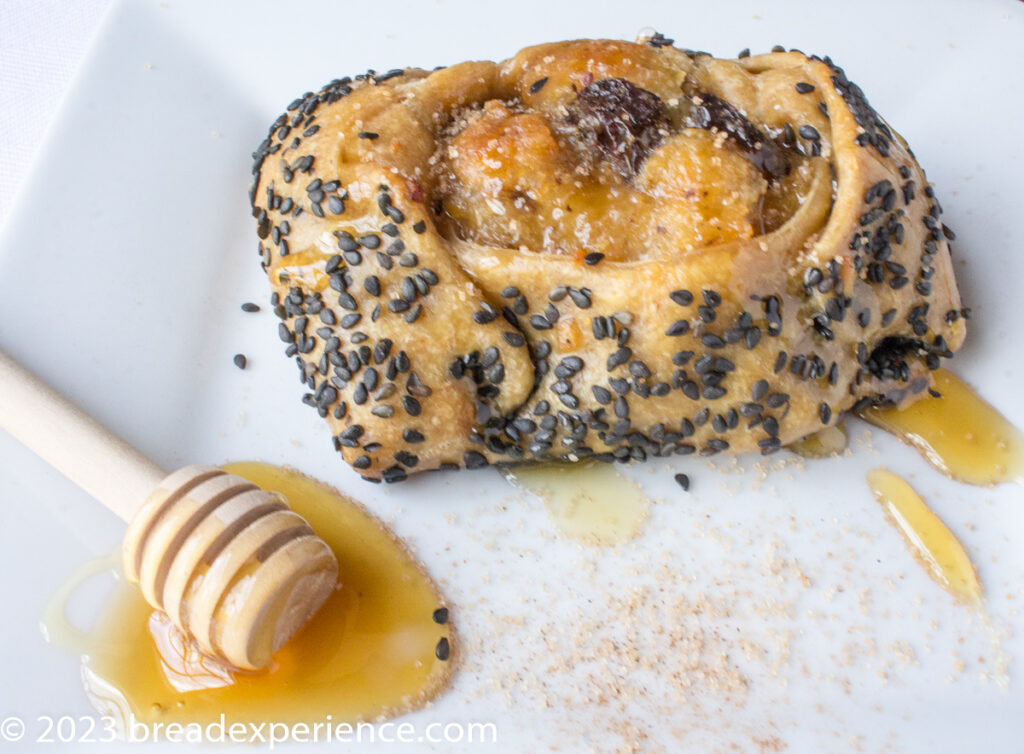 Sourdough Einkorn Cypriot Flaounes with honey and cinnamon