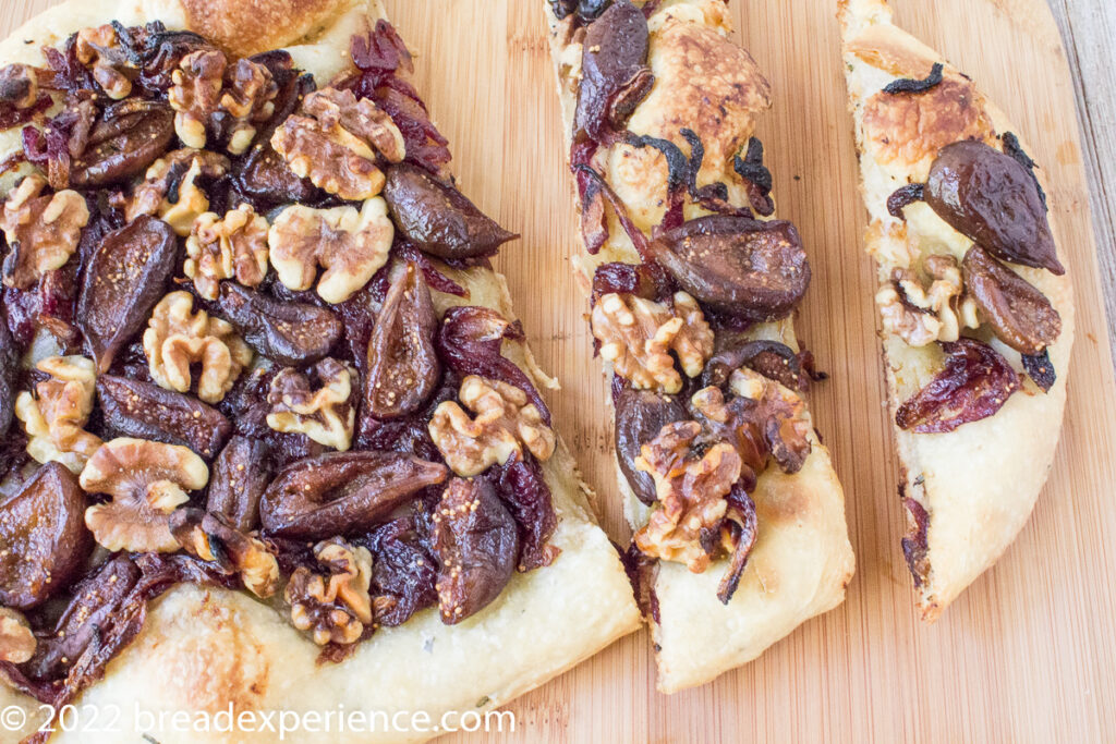 Sourdough Fig Walnut Flatbread sliced