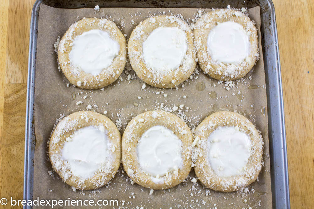 Sourdough Kolaches filled with creamy sweet cheese