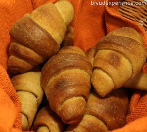 Pumpkin Crescent Rolls in a Basket