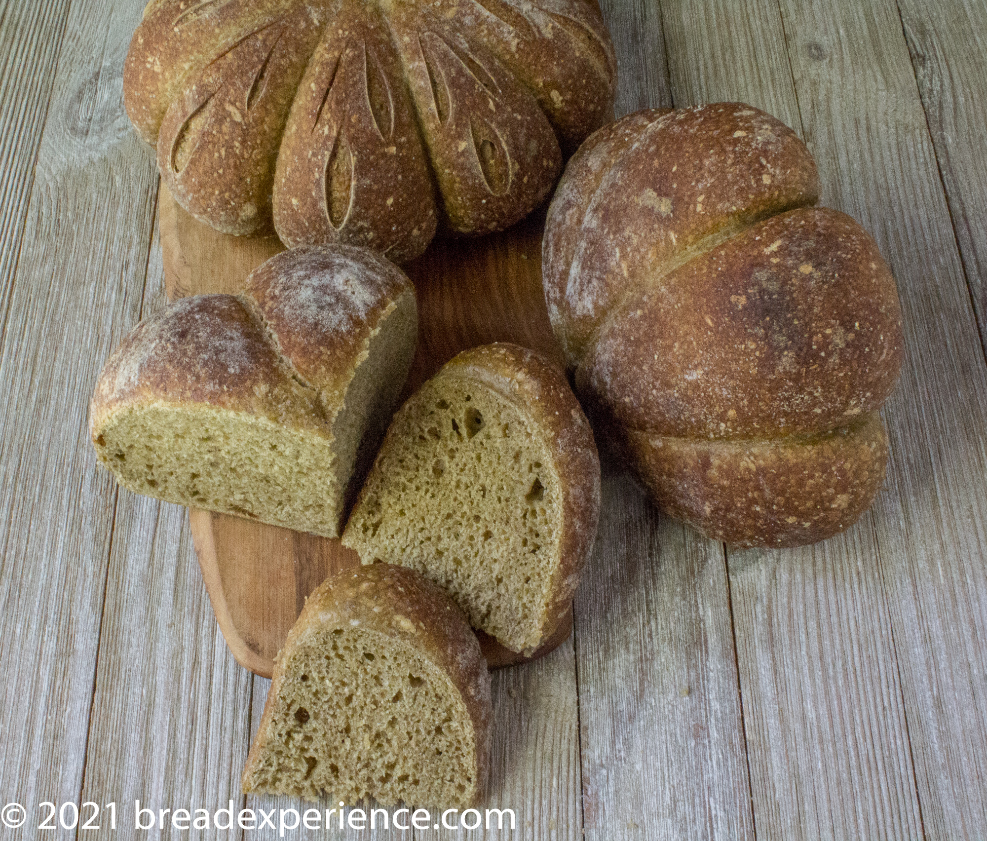 Pumpkin-Shaped Loaves with Semolina