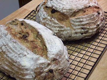 Sourdough Rye with Raisins and Walnuts