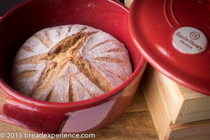 Sourdough Semolina Einkorn Loaf baked in a Dutch Oven