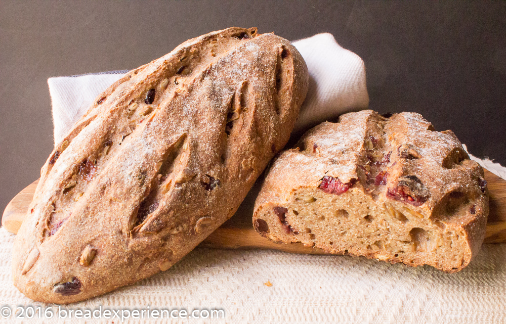 Seeded Sourdough Cranberry Spelt Loaves - Crumb Shot