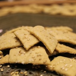 Sourdough Spelt and Millet Crackers