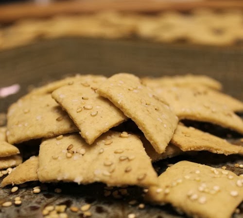 Sourdough Spelt and Millet Crackers