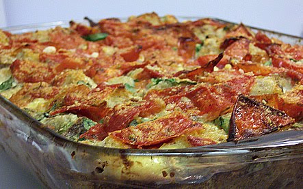 Sourdough Strata with Tomatoes and Greens