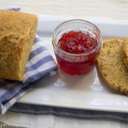 Sourdough Toasted Cornmeal Bread with Jam