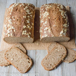 Sourdough Whole Grain Spelt Oatmeal Bread Sliced