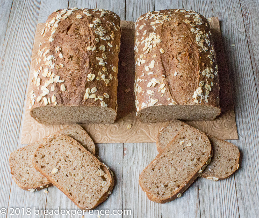 Sourdough Whole Grain Spelt Oatmeal Bread Sliced