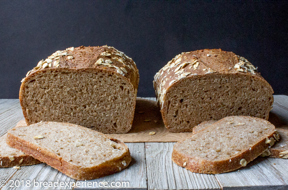 100% Whole Grain Sourdough Spelt Oatmeal Bread 