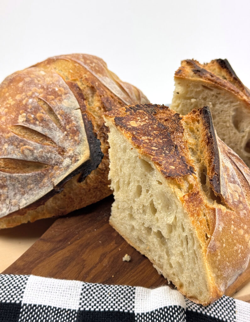 Crumb Shot of Basic Sourdough Loaf
