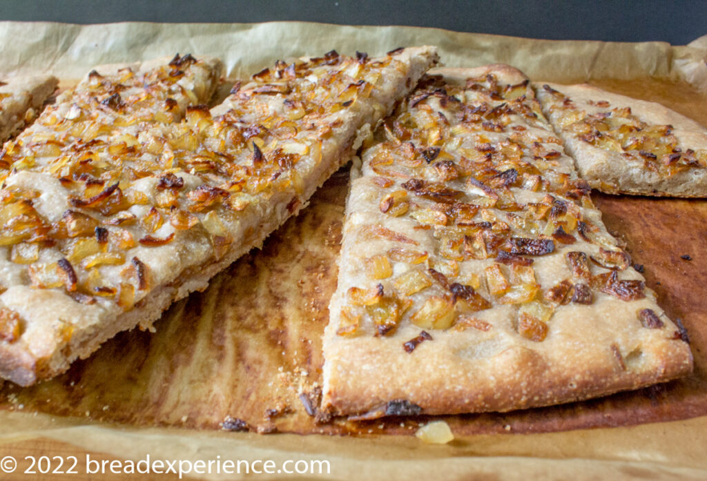 Sourdough Pletzel Onion Board sliced