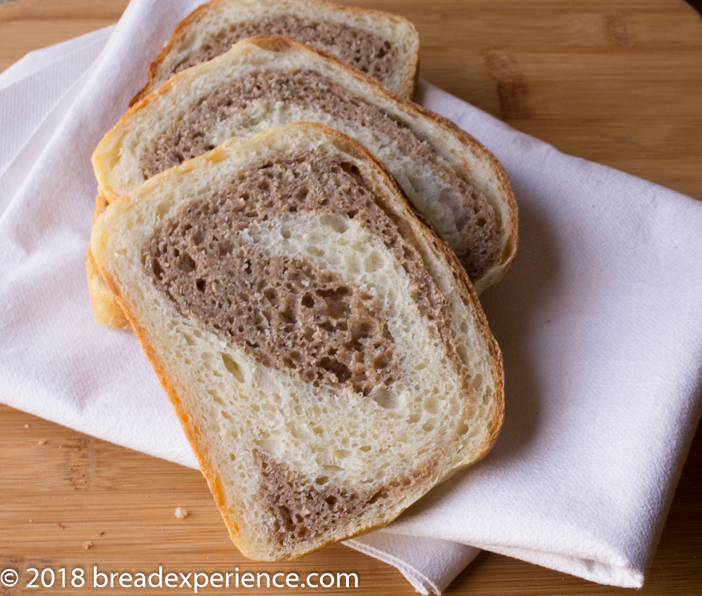 Spiraled bi-colored bean bread