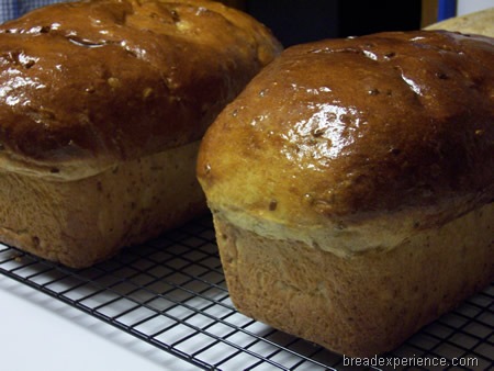 Sprouted Einkorn Bread brushed with butter